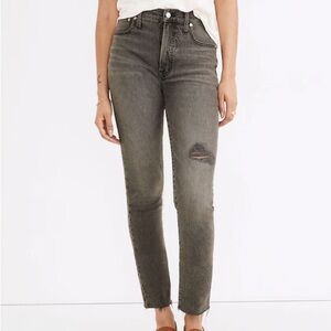 Madewell the perfect vintage jean in cosner wash: knee-rip edition
